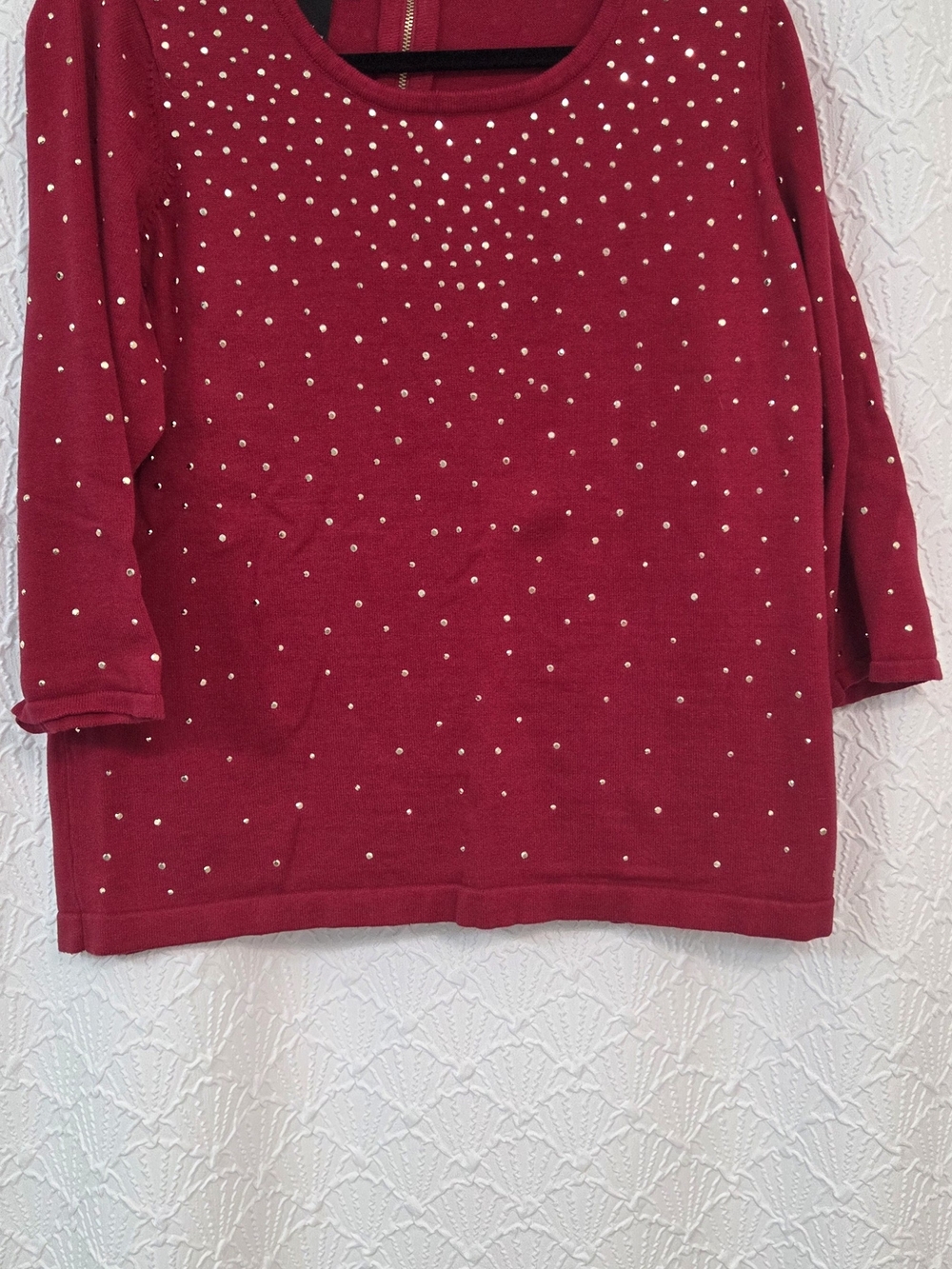 Red Embellished Women's Top - Sparkle Detail